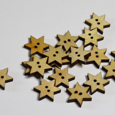 Holzknopf | Stern | natur